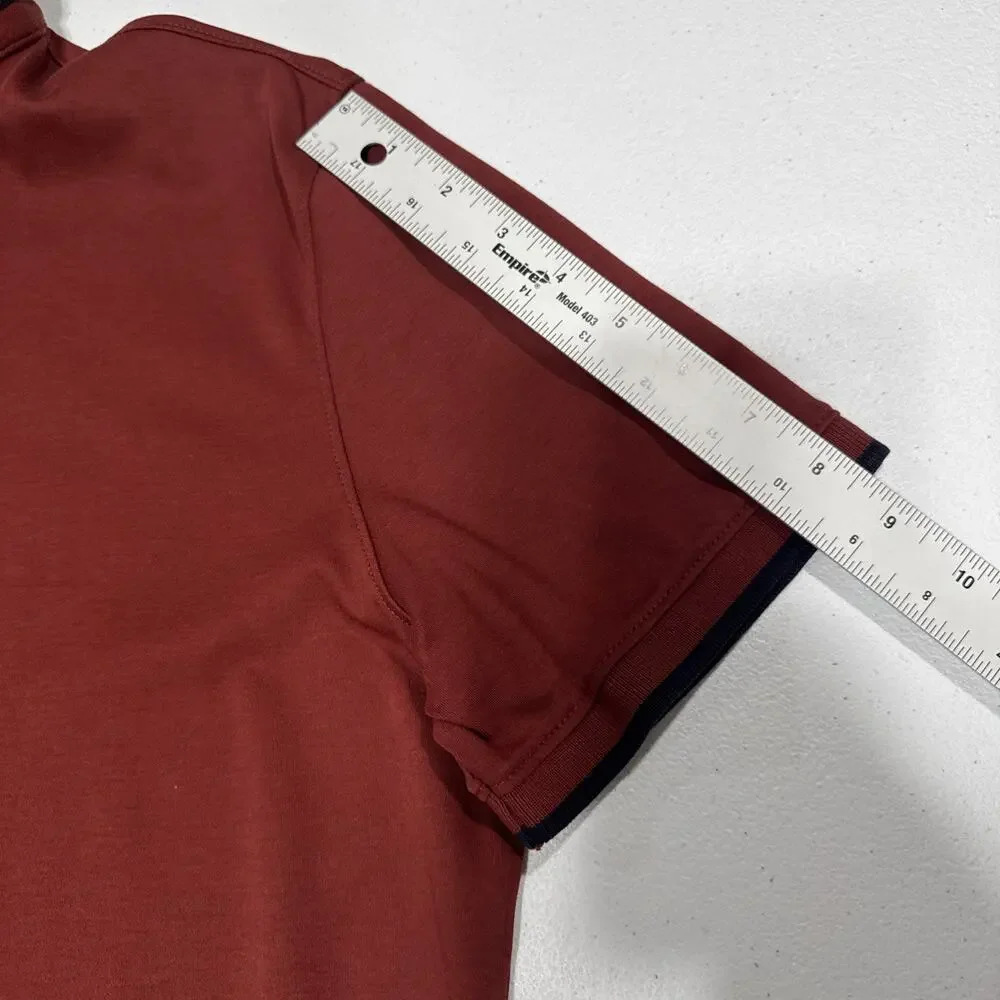 BANANA REPUBLIC Polo Shirt Mens Size L Luxury Touch Maroon Std Fit Short Sleeve